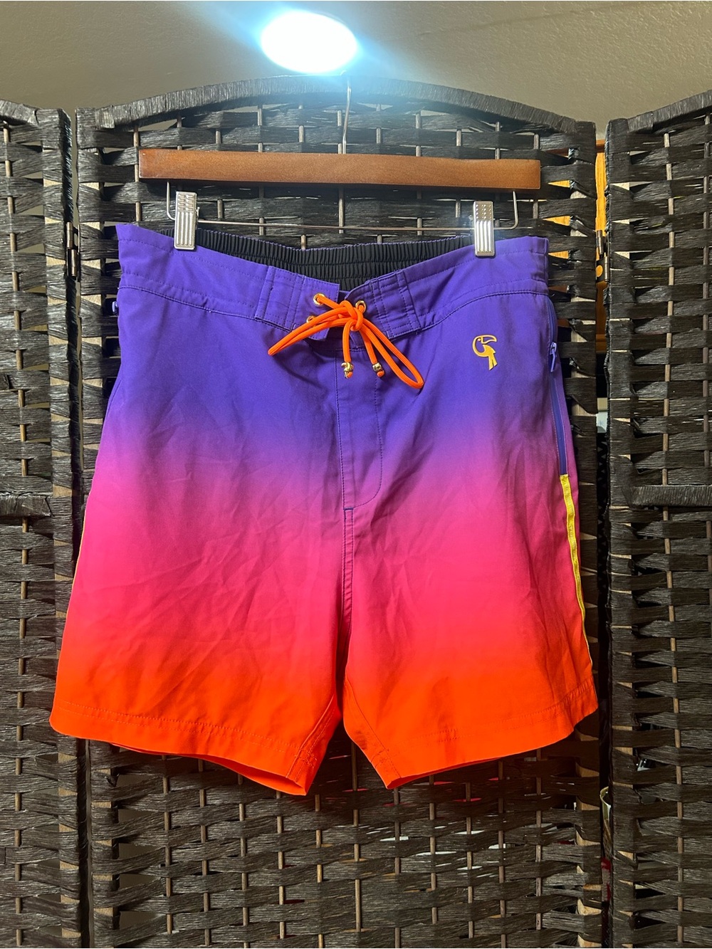 Tucann men's swim shorts size large lined functional drawstring colorful